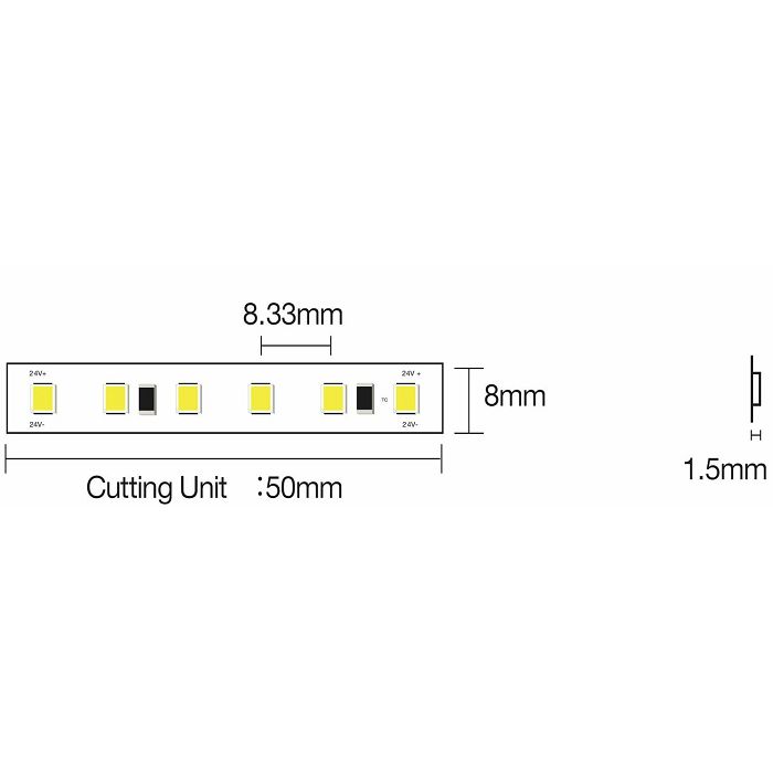 LED 24V 9,6W/m 4000K IP55 (pak 5m)