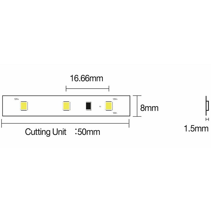 LED 24V 4,8W/m 4000K IP55 (pak 5m)